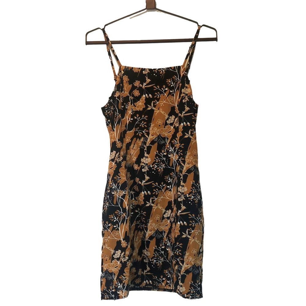Papaya Black and Gold Floral Summer Dress Size Small - Picture 1 of 9